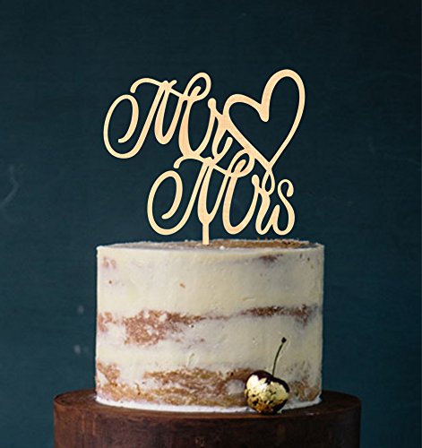 Cake Topper, Mr & Mrs, Tortenstecker, Tortefigur Acryl, Hochzeit Hochzeitstorte Kuchenaufstecker (Holz) von Manschin Laserdesign