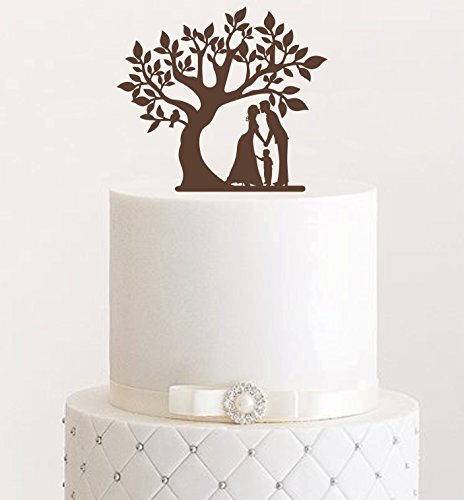 Cake Topper, Tortenstecker, Tortefigur Acryl, Tortenständer - Farbwahl - Etagere Hochzeit Hochzeitstorte (Braun) von Manschin-Laserdesign
