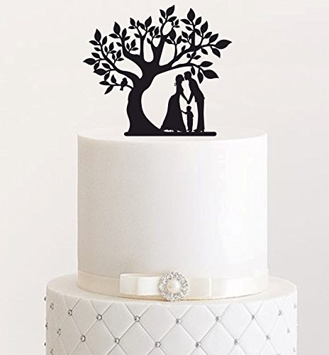 Cake Topper, Tortenstecker, Tortefigur Acryl, Tortenständer - Farbwahl - Etagere Hochzeit Hochzeitstorte (Schwarz) von Manschin-Laserdesign
