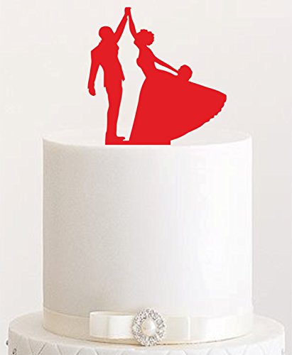 Cake Topper #3, Tortenstecker, Tortenfigur Acryl, Tortenständer Etagere Hochzeit Hochzeitstorte (Rot) von Manschin-Laserdesign