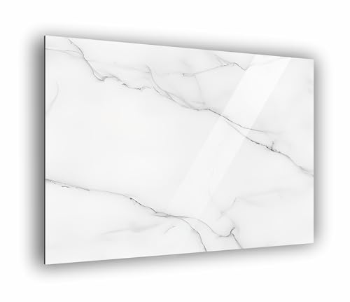 Küchen Spritzschutz Marmor Weiß in verschiedene Größen | Küchenrückwand | Aluverbund | Fliesenschutz | Paneele | Küchenfliesen | Fliesenspiegel | Rückwand | Art.Nr.8 (Aluverbund 100x70cm) von Manschin-Laserdesign
