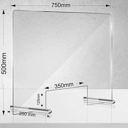 Manschin Laserdesign Acryl Schutzschild | Niesschutz | Spuckschutz | Thekenaufsteller 750x500mm (750x500mm Querformat) von Manschin Laserdesign