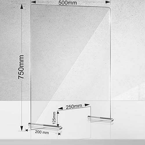 Manschin Laserdesign Acryl Schutzschild | Niesschutz | Spuckschutz | Thekenaufsteller | Schutz gegen Tröpfcheninfektion 750x500mm (500x750 mm Hochformat) von Manschin Laserdesign