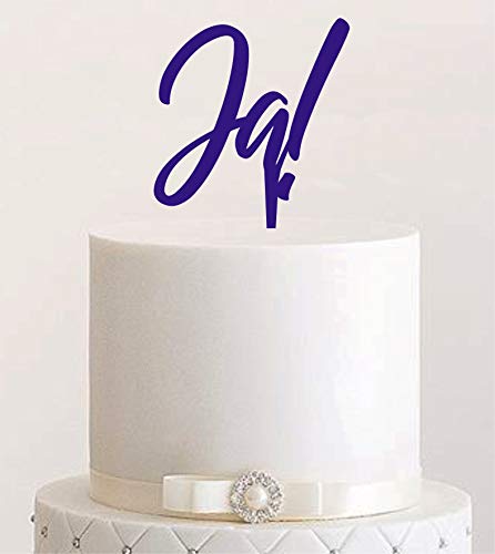 Manschin-Laserdesign Cake Topper, Tortenstecker, Tortefigur Acryl, Tortenständer - Farbwahl - Etagere Hochzeit Hochzeitstorte Ja! (Violett) von Manschin-Laserdesign