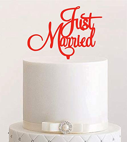 Manschin-Laserdesign Cake Topper, Tortenstecker, Tortefigur Acryl, Tortenständer - Farbwahl - Etagere Hochzeit Hochzeitstorte Just Married von Manschin-Laserdesign