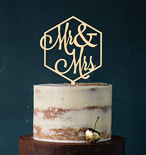 Manschin-Laserdesign Cake Topper, Tortenstecker, Tortefigur Acryl, Tortenständer - Farbwahl - Etagere Hochzeit Hochzeitstorte Raute (Holz) Art.Nr. 5272 von Manschin-Laserdesign