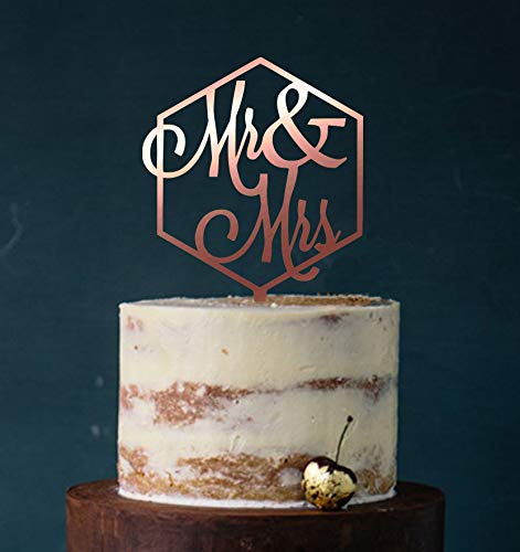 Manschin-Laserdesign Cake Topper, Tortenstecker, Tortefigur Acryl, Tortenständer - Farbwahl - Etagere Hochzeit Hochzeitstorte Raute (Spiegel Bronze (Einseitig)) von Manschin-Laserdesign