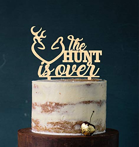 Manschin-Laserdesign Cake Topper, Tortenstecker Hunt is Over, Tortefigur Acryl - Farbwahl - Hochzeit Hochzeitstorte (Holz) - Art.Nr. 5026 von Manschin-Laserdesign