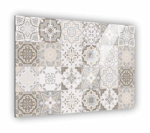 Manschin-Laserdesign Küchen Spritzschutz Fliesenmuster in Verschiedene Größen | Küchenrückwand | Aluverbund | Fliesenschutz | Paneele | Küchenfliesen | Fliesenspiegel | Rückwand (Aluverbund 80x55cm) von Manschin-Laserdesign