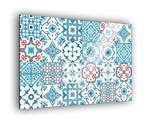 Manschin-Laserdesign Küchen Spritzschutz Fliesenmuster in Verschiedene Größen | Küchenrückwand | Aluverbund | Fliesenschutz | Paneele | Küchenfliesen | Fliesenspiegel | Rückwand (Aluverbund 80x55cm) von Manschin-Laserdesign