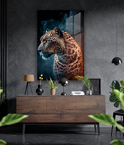 Manschin-Laserdesign Premium Wandbild aus Acrylglas oder Aluminiumverbund – Leopard LH01 in verschiedenen Größen (Acrylglas, 120x80cm) von Manschin-Laserdesign