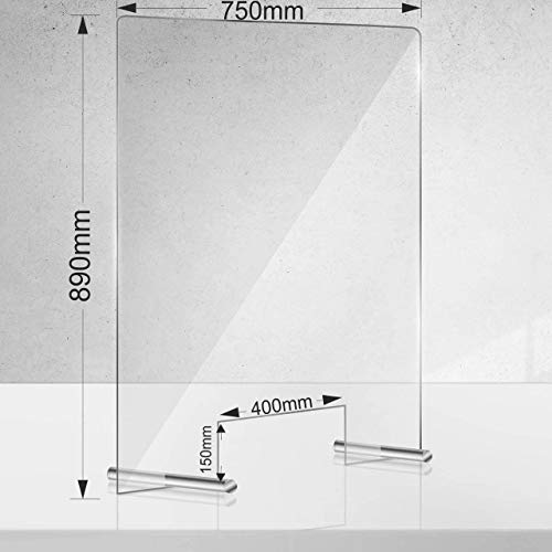 Manschin Laserdesign Spuckschutz Acrylglas Niesschutz Spuckschutz Thekenaufsteller (750x890mm Hochformat) von Manschin Laserdesign
