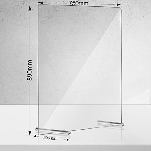 Manschin Laserdesign Spuckschutz Acrylglas Niesschutz Spuckschutz Thekenaufsteller (750x890mm Hochformat (ohne Durchreiche)) von Manschin Laserdesign