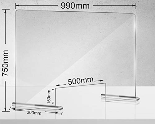 Manschin Laserdesign Spuckschutz Acrylglas Niesschutz Spuckschutz Thekenaufsteller (990x750 mm Querformat) von Manschin Laserdesign