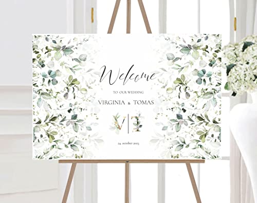 Manschin Laserdesign Willkommensschild Aluverbund personalisiert - Made in Germany - Welcome Willkommen Schild für Hochzeit (45x30cm) von Manschin Laserdesign