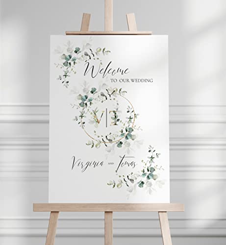 Manschin Laserdesign Willkommensschild Aluverbund personalisiert - Made in Germany - Welcome Willkommen Schild für Hochzeit (45x30cm) von Manschin Laserdesign