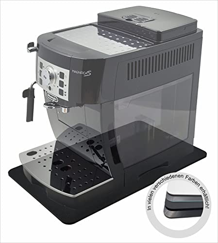 Premium Gleitbrett für alle Kaffeevollautomaten der De'Longhi Magnifica Serie | 45 x 27 cm | Made in Germany (Schwarz Matt/Satin) von Manschin-Laserdesign