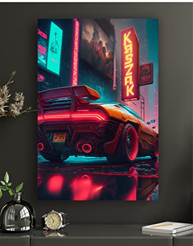 Premium Metallposter/Wandbild aus Aluminiumverbund im Cyberpunk style modern Abstrakte Kunst Wanddekoration Design (Cyberpunkt Style 03, L - 60x40cm Aluverbund) von Manschin-Laserdesign