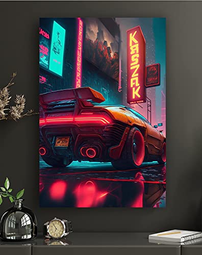 Premium Metallposter/Wandbild aus Aluminiumverbund im Cyberpunk style modern Abstrakte Kunst Wanddekoration Design (Cyberpunkt Style 03, M - 45x30cm Aluverbund) von Manschin-Laserdesign