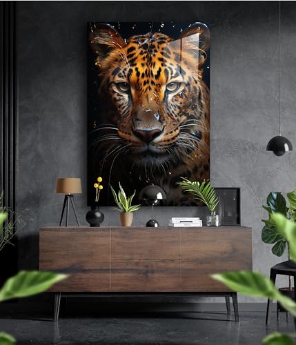 Premium Wandbild aus Acrylglas Leopard - KEIN Leinwandbild - modern Wandbilder XXL Wanddekoration Design Wand Bild Abstrakt (60 x 40 cm) von Manschin-Laserdesign