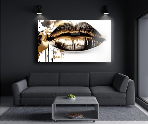 Premium Wandbild aus Acrylglas Lippen - KEIN Leinwandbild - modern Wandbilder XXL Wanddekoration Design Wand Bild Abstrakt (90 x 50 cm) von Manschin-Laserdesign