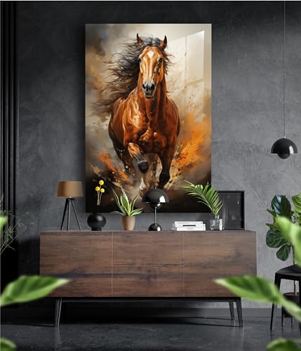 Premium Wandbild aus Acrylglas Pferd - KEIN Leinwandbild - modern Wandbilder XXL Wanddekoration Design Wand Bild Abstrakt (60 x 40 cm) von Manschin-Laserdesign