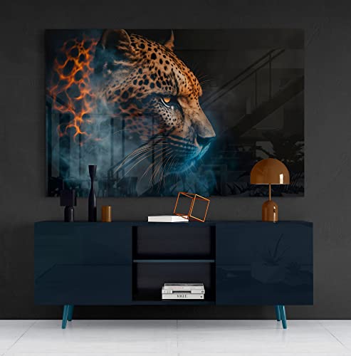 Premium Wandbild aus Acrylglas oder Aluminiumverbund - KEIN LEINWANDBILD - modern Wandbilder XXL Wanddekoration Design Wand Bild Abstrakt (Leopard 02, Acrylglas 120x80cm) von Manschin-Laserdesign