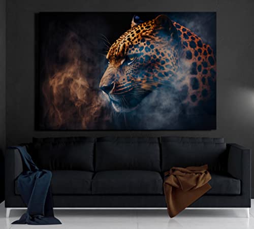 Premium Wandbild aus Acrylglas oder Aluminiumverbund - KEIN LEINWANDBILD - modern Wandbilder XXL Wanddekoration Design Wand Bild Abstrakt (Leopard 03, Acrylglas 90x60cm) von Manschin-Laserdesign