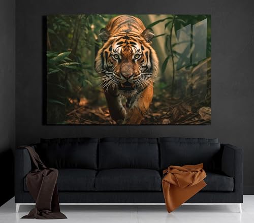 Premium Wandbild aus Acrylglas oder Aluminiumverbund - KEIN LEINWANDBILD - modern Wandbilder XXL Wanddekoration Design Wand Bild Abstrakt (Tiger 02, Acrylglas 120x80cm) von Manschin-Laserdesign