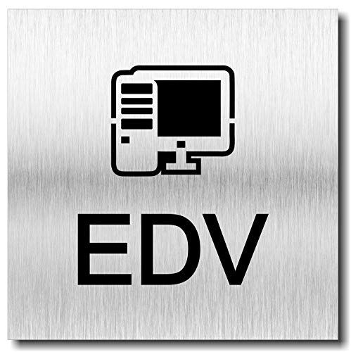 Schild Türschild EDV UV Druck 12 x 12cm - 3mm Aluverbund - Made in Germany - Art.Nr. 2075 von Manschin-Laserdesign