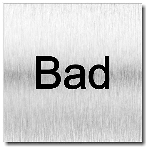 Türschild Bad UV Druck 12 x 12cm - 3mm Aluverbund - Made in Germany - Art.Nr. 2023 von Manschin-Laserdesign