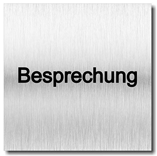 Türschild Besprechung UV Druck 12 x 12cm - 3mm Aluverbund - Made in Germany - Art.Nr. 2028 von Manschin-Laserdesign