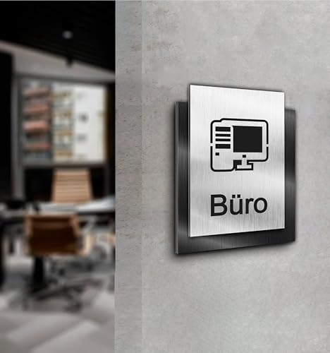 Türschild| Büro | Silber und Anthrazit gebürstet | Edle Ausführung | Selbstklebend | UV Druck 20 x 15cm - 6mm Aluverbund - Made in Germany Art.Nr. E 2024 Türschild| Büro | Silber und Anthrazit gebürstet | Edle Ausführung | Selbstklebend | UV Druck 20 x 15cm - 6mm Aluverbund - Made in Germany Art.Nr. E 2024 von Manschin Laserdesign