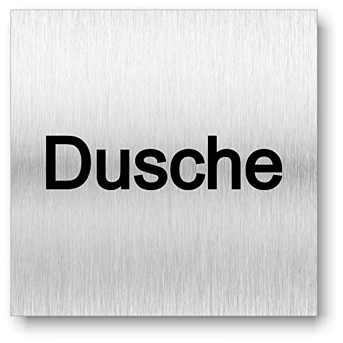 Türschild Dusche UV Druck 12 x 12cm - 3mm Aluverbund - Made in Germany - Art.Nr. 2115 von Manschin-Laserdesign