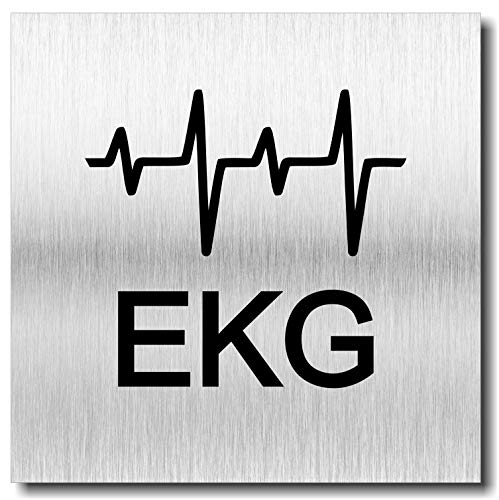 Türschild EKG UV Druck 12 x 12cm - 3mm Aluverbund - Made in Germany - Art.Nr. 2046 von Manschin-Laserdesign