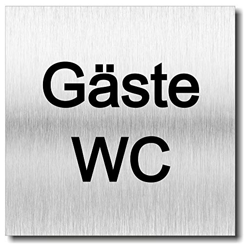 Türschild Gäste WC Schild UV Druck 12 x 12cm - 3mm Aluverbund - Made in Germany - Art.Nr. 2005 von Manschin-Laserdesign