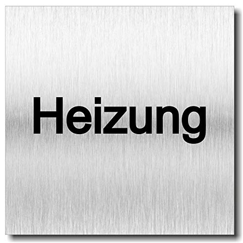 Türschild Heizung UV Druck 12 x 12cm - 3mm Aluverbund - Made in Germany - Art.Nr. 2119 von Manschin-Laserdesign