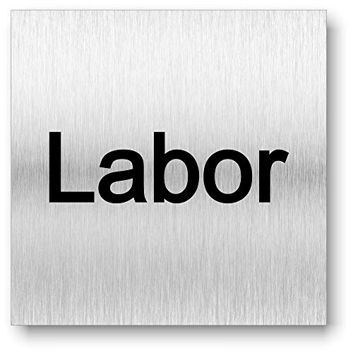 Türschild Labor UV Druck 12 x 12cm - 3mm Aluverbund - Made in Germany - Art.Nr. 2122 von Manschin-Laserdesign