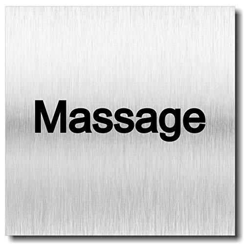 Türschild Massage UV Druck 12 x 12cm - 3mm Aluverbund - Made in Germany - Art.Nr. 2049 von Manschin-Laserdesign