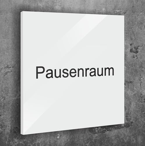Türschild Pausenraum Weiß Matt Selbstklebend UV Druck 12 x 12cm - 3mm Aluverbund - Made in Germany Art.Nr. W 2029 Türschild Pausenraum Weiß Matt Selbstklebend UV Druck 12 x 12cm - 3mm Aluverbund - Made in Germany Art.Nr. W 2029 von Manschin Laserdesign