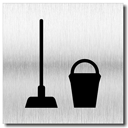 Türschild Putzraum UV Druck 12 x 12cm - 3mm Aluverbund - Made in Germany von Manschin-Laserdesign