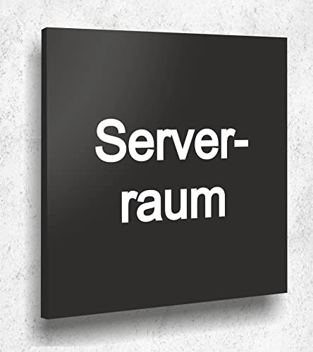 Türschild SERVERRAUM Schild Schwarz Matt UV Druck 12 x 12cm - 3mm Aluverbund- Made in Germany Art.Nr. A2077 von Manschin Laserdesign