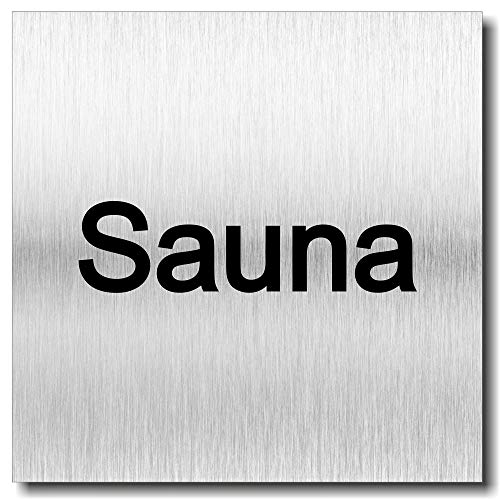 Türschild Sauna UV Druck 12 x 12cm - 3mm Aluverbund - Made in Germany - Art.Nr. 2018 von Manschin-Laserdesign