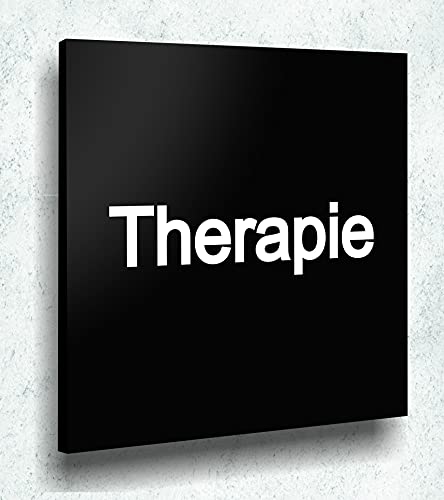 Türschild Therapie Schild Schwarz Matt UV Druck 12 x 12cm - 3mm Aluverbund- Made in Germany Art.Nr. A 2044 von Manschin Laserdesign