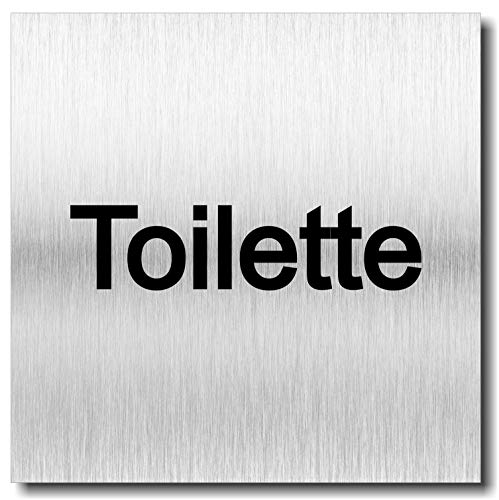 Türschild Toilette UV Druck 12 x 12cm - 3mm Aluverbund - Made in Germany - Art.Nr. 2050 von Manschin-Laserdesign