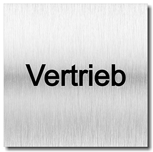 Türschild Vertrieb UV Druck 12 x 12cm - 3mm Aluverbund - Made in Germany - Art.Nr. 2038 von Manschin-Laserdesign