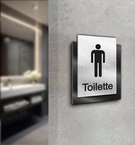 Türschild | WC Herren | Silber und Anthrazit gebürstet | Edle Ausführung | Selbstklebend | UV Druck 20 x 15cm - 6mm Aluverbund - Made in Germany Art.Nr. E 2151 Türschild | WC Herren | Silber und Anthrazit gebürstet | Edle Ausführung | Selbstklebend | UV Druck 20 x 15cm - 6mm Aluverbund - Made in Germany Art.Nr. E 2151 von Manschin Laserdesign
