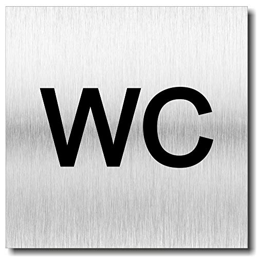 WC Schild Türschild UV Druck 12 x 12cm - 3mm Aluverbund - Made in Germany - Art.Nr. 2003 von Manschin-Laserdesign