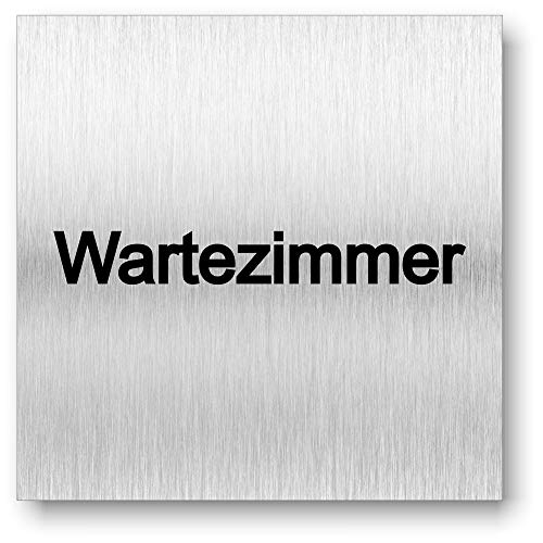 Türschild Wartezimmer UV Druck 12 x 12cm - 3mm Aluverbund - Made in Germany - Art.Nr. 2114 von Manschin-Laserdesign