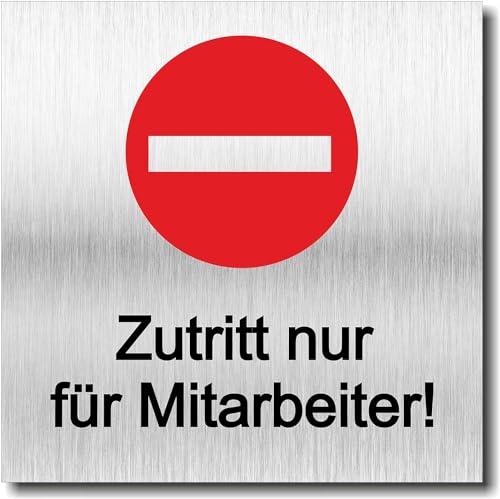 Türschild Zutritt nur für Mitarbeiter UV Druck selbstklebend 12 x 12cm - 3mm Aluverbund - Made in Germany - Art.Nr. 2148 Türschild Zutritt nur für Mitarbeiter UV Druck selbstklebend 12 x 12cm - 3mm Aluverbund - Made in Germany - Art.Nr. 2148 von Manschin-Laserdesign